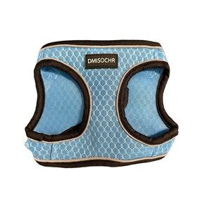 Light Blue Mesh Adjustable Dog Harness & Leash for Small Dogs
